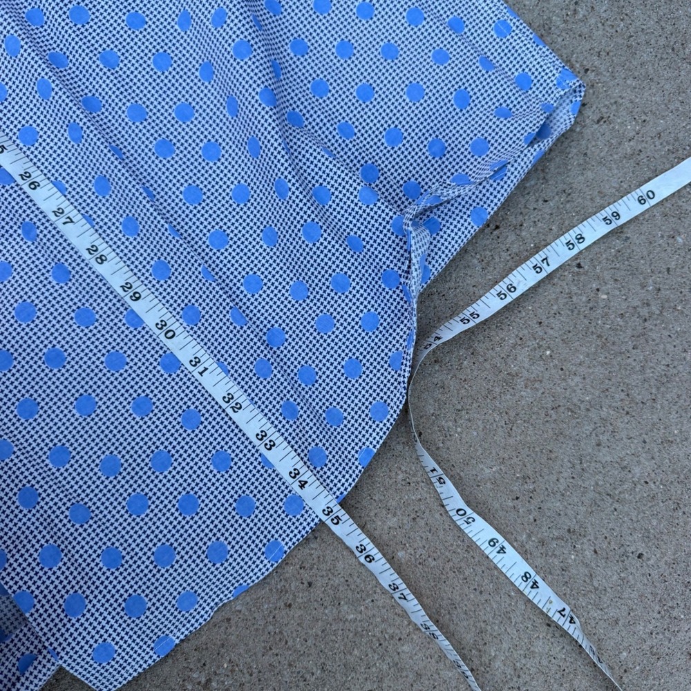 Steven Land Dress Shirt Mens 19 Blue Polka Dot Contrast Collar French Cuff - Picture 6 of 6
